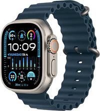 Apple Watch Ultra 2 GPS + Cellular Smartwatch, reloj deportivo con caja de titanio negro resistente de 49 mm y Correa Ocean Negro. Monitor de entreno, GPS de alta precisión y pantalla Retina brillante