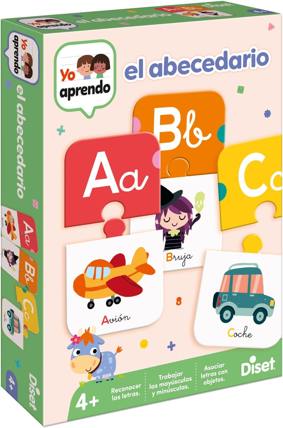 Diset, El Abecedario, Juego Educativo para Aprender Las Letras y el abecedario para niños a Partir de 4 años, Multicolor