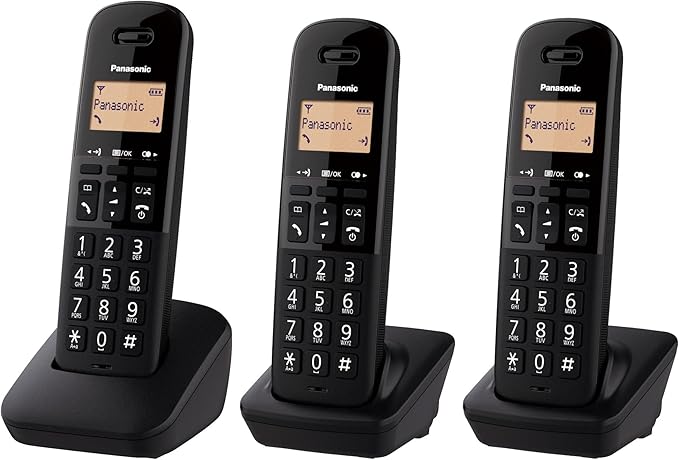 Panasonic KX-TGB610SPB Teléfono Inalámbrico Digital, Unidad Base y 1 Auriculares, Identificador Y Bloqueador de Llamadas, Volumen Mejorado del Receptor, Resistente A Golpes, Pantalla LCD, Negro