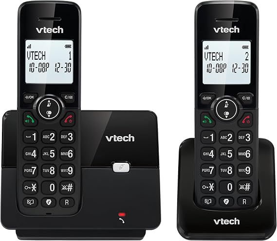 VTECH CS2001 Teléfono inalámbrico DECT de 2 teléfonos para el hogar con Bloqueador de Llamadas no deseadas, de Largo Alcance fiable hasta 300m, Identificador de Llamadas