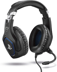 GXTrust 488 Forze Cascos PS4 y PS5 Auriculares de Gaming Licencia Oficial para PlayStation, Micrófono Plegable, Altavoces Activos de 50 mm, Cable Trenzado Nailon 1.2 m, Negro