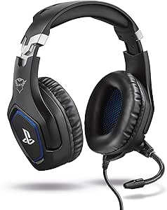 GXTrust 488 Forze Cascos PS4 y PS5 Auriculares de Gaming Licencia Oficial para PlayStation, Micrófono Plegable, Altavoces Activos de 50 mm, Cable Trenzado Nailon 1.2 m, Negro