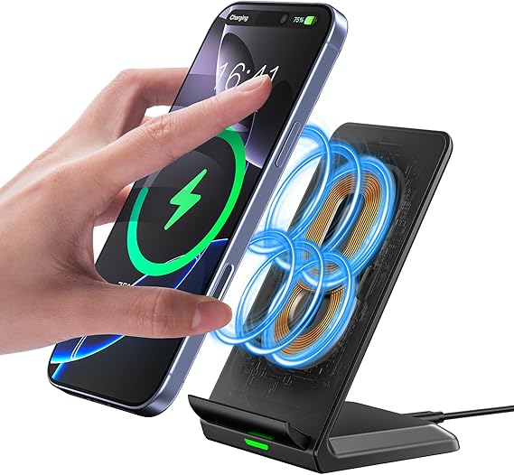Cargador inalámbrico rápido con Carga inalámbrica de 15 W como máximo Compatible con iPhone 16/15/14/13/12/11 Mini Plus Pro MAX/X/XR/Samsung Galaxy S24/S23/S22/S21/S20,Google Pixel LG, etc