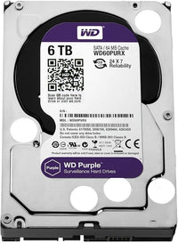 WD Purple - Disco Duro para videovigilancia de 6 TB (Intellipower, SATA a 6 GB/s, 64 MB de caché, 3,5