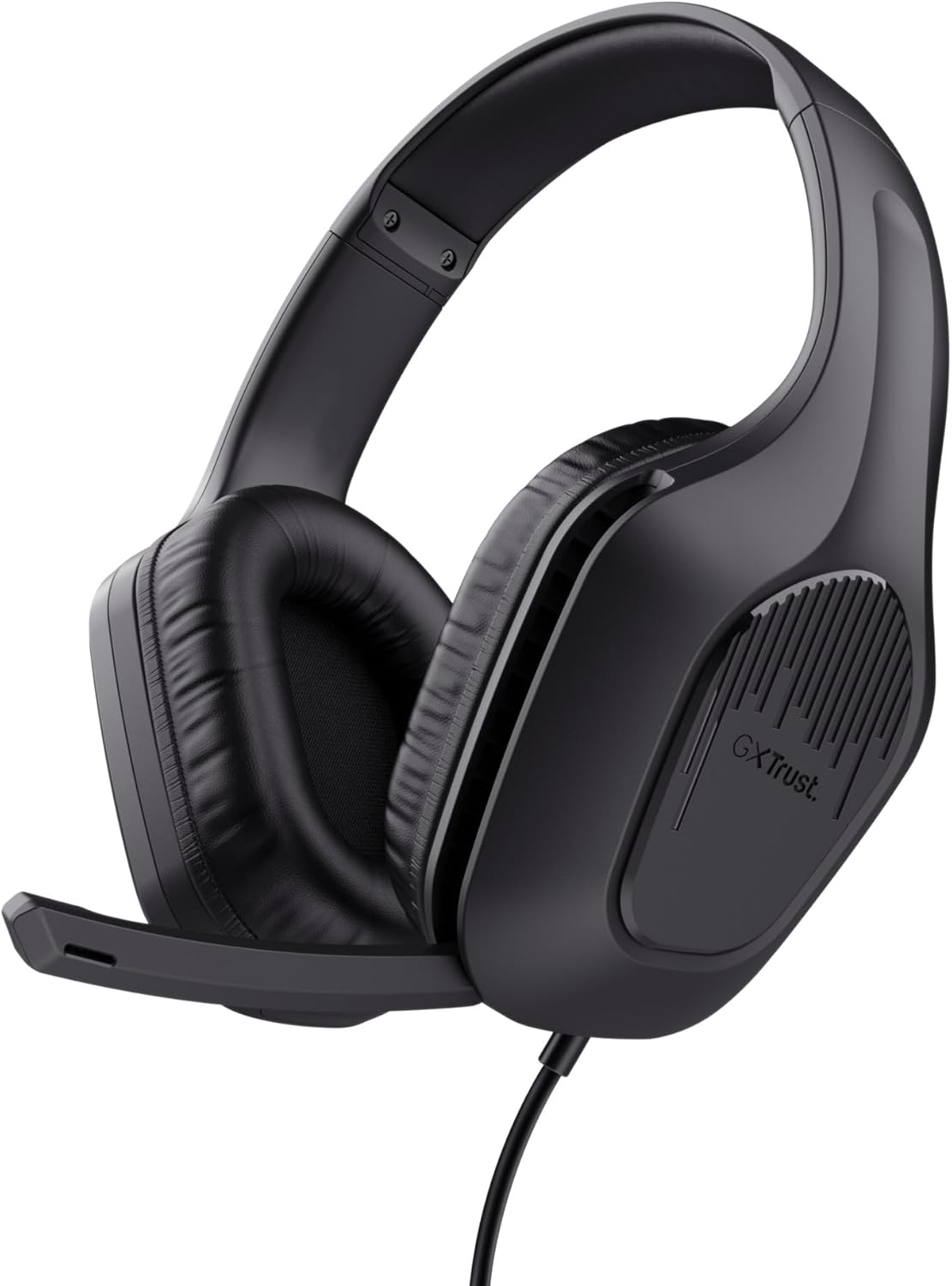 GXTrust 418 Rayne Cascos Gaming Ligeros para PC Xbox PS4 PS5 Switch Mobile, Drivers de 50 mm, Conexión 3.5 mm, Micrófono Plegable, Auriculares con Cable 2m Over-Ear, Negro