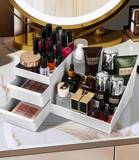 FAOKZE Organizador de Maquillaje con Gavetas, Caja Maquillaje Organizador Tocador, Escritorio Cajón De Tipo Caja de Almacenamiento de Cosméticos para cosméticos, para tocador, Dormitorio