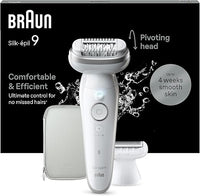 Thumbnail for Braun Silk-épil 9, Depiladora Eléctrica Para Una Eliminación Del Vello Fácil, Piel Suave Duradera, 9-041, Blanca/Plateada