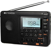 Thumbnail for Retekess V115 Radio Portátil,FM Am SW Radio Pequeña,Digital Recargable Radio con MP3,SD/TF/USB,3 Modos de Grabación,Tiempo de Sueño,Pantalla LCD, (Negro)