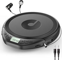 Gueray Reproductor de CD Portátil con Auriculares Pantalla LCD Protección Anti-Saltos HiFi Clásico Función de Memoria Prog Reproductor CD Personal para Coche Hogar