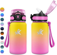 KollyKolla Botella Termica 500ml, Botella Acero Inoxidable con Pajita, Fácil de Abrir, Botella Agua Termica Reutilizable, sin BPA, Cantimplora Termica para Escuela, Adultos