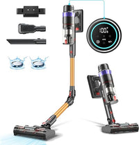 PRETTYCARE 45KPA/530W/60Mins Aspiradora sin Cable, Aspirador Escoba sin Cable Potente Modo Automático, Aspirador Inalámbrico Antienredo para Suelo/Alfombra/Pelos de Animales V3,2025 Actualización