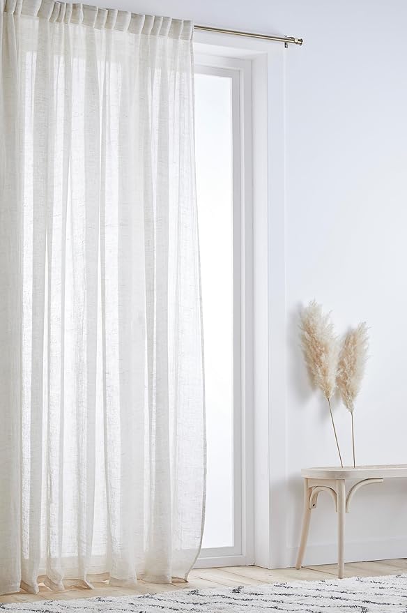 Jotex Ellen - Cortina Multifuncional de Lino Extra Ancha, 100% Lino (Paquete de 1), Color Gris, 250 cm