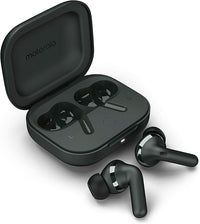 motorola, Auriculares Moto Buds+ con Sound by Bose, Dos Controladores dinámicos y Sonido de Optima resolución, Dolby Head Tracking y Dolby Atmos, cancelación Activa de Ruido dinámica, Negro