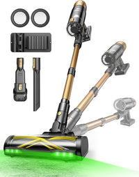 Ultenic U15 Aspiradora sin Cable 50Kpa/65Min, Autoportante, Luz Verde, Aspirador de Mano con Sistema de 6 Filtros, Anti-Enredos, Uso Doméstico, Ideal para Alfombras,Sofá,Coche, Pelo de Mascotas