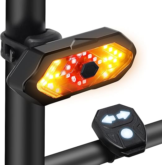 EBUYFIRE Luz Trasera Bicicleta Inteligente Recargable USB, Super Luz Bicicleta Trasera, 5 Modos, Impermeable IP65, Faro Trasero Bici para Máxima Seguridad de Ciclismo