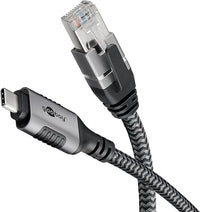 goobay 70697 Cable CAT 6 USB-C 3.1 a RJ45 Ethernet para una conexión estable a Internet por cable con router/módem/conmutador de red/Sustituye el adaptador USB a RJ45 / 1 Gbit/s / 1,5 M