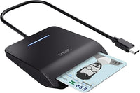 Trust Primo Lector DNI Electrónico USB-C, Lector de Tarjetas DNI para la Identificación Personal, Cumple con FIPS 201, FIPS TAA e ISO 7816 Clase A/B/C, Cable de 100 cm, Mac y Windows, Negro
