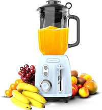 Cecotec Batidora de Vaso Power Black Titanium RetroBlue. 1200W, jarra de 1.5L, 2 velocidades, función Pulse, cuchillas de titanio, motor copper, diseño retro y eficiente.
