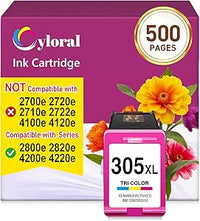 Cyloral 305XL Cartucho Tinta para HP 305XL DeskJet 2800e 2820e 4220e 4200e 2810e 2821e 2822e 2823e 4210e 4222e 4230e 2700e 2710e 2720e 2722e 4110e 4120e Tinta Impresora para HP 305 XL Cartucho Color