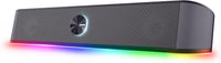 GXTrust 1619 Rhox Barra de Sonido con Iluminación RGB 12W (6W RMS), Altavoces PC Gaming Estéreo, Alimentación USB, 3,5 mm Jack, Altavoz Pequeño 2.0 para Ordenador Portátil TV - Gris