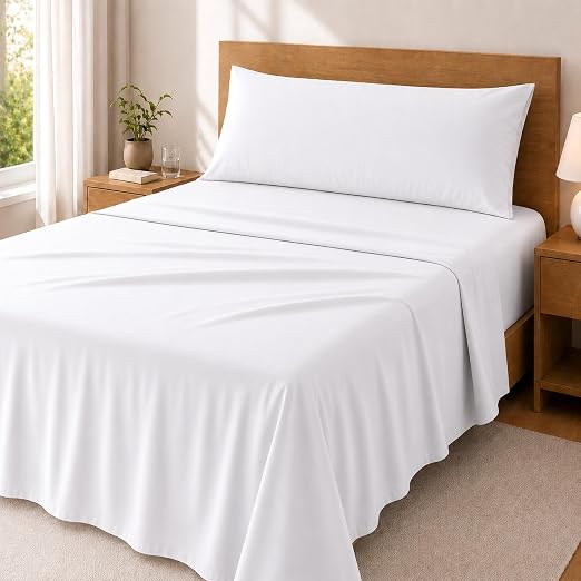 Degrees Home Premium – Juego de Sábanas 150x190 cm 3 Piezas: Sábana Bajera Ajustable, Encimera y Funda de Almohada 150X45 – Microfibra Cepillada, Suave, Oeko-Tex Certificado
