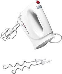Bosch - Batidora de Repostería, CleverMixx, 300 W, 2 velocidades, Función Turbo, Blanco, MFQ3010