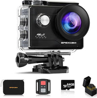 Thumbnail for Apexcam Cámara Deportiva 4K con Tarjeta de Memoria de 64GB WiFi Cámara subacuática Impermeable 40M Action Camera 2.0'LCD 170° Gran Angular 2.4G Remoto 2 baterías de 1050mAh y Accesorios Multiples