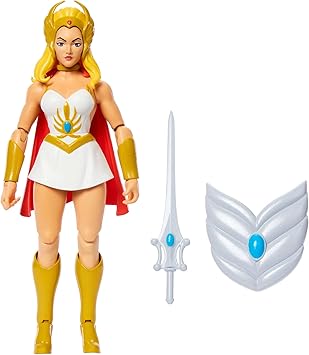Masters of the Universe Origins Cartoon Collection She-Ra Figura de acción, heroína de 14cm inspirada en la serie de los años80, diseño detallado de la Princesa del poder y accesorios,JBM76