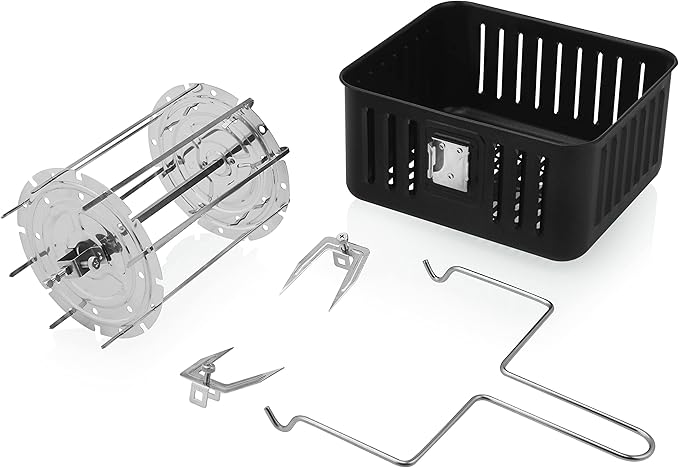 Princess 182062 Set de Accesorios para la freidora sin aceite y horno 182065, cesta de revestimiento antiadherente, 2 juegos de pinchos para asar verdura, carne o pollo y asa extraíble, sin BPA