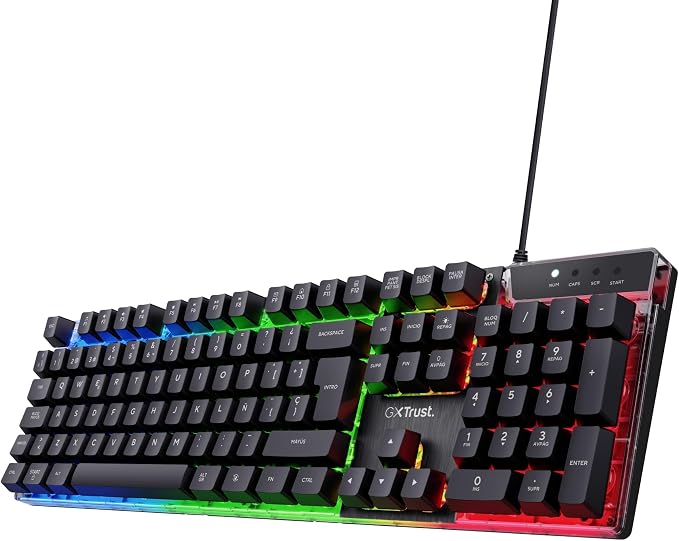 GXTrust Azor Teclado Retroiluminado LED QWERTY Español USB, Negro