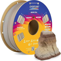 OVERTURE Filamento PLA Mármol 1.75mm, Filamento para Impresora 3D con Efecto Piedra Realista, 1kg (2.2 lbs) Carrete de Cartón, Precisión +/-0.02mm (Roca Fósil)