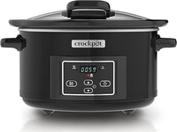 Crockpot Lift and Serve Olla de Cocción Lenta Digital | 4,7 L (Hasta 5 Personas) | Con Tapa Abatible y Temporizador de Cuenta Atrás Programable | Eficiencia Energética | Negra [CSC052]