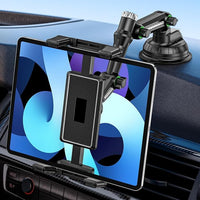 GlasFlength Soporte Tablet Coche para Salpicadero, Soporte iPad Coche Ventosa Brazo Ajustable para Parabrisas Soporte de Tablet para Smartphones y Tablets 4,7-9,7