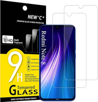 NEW'C 2 Piezas, Protector Pantalla para Xiaomi Redmi Note 8, Note 8 2021, Xiaomi Mi 9 Lite, Antiarañazos, Antihuellas, Sin Burbujas, Dureza 9H, 0.33 mm Ultra Transparente, Ultra Resistente