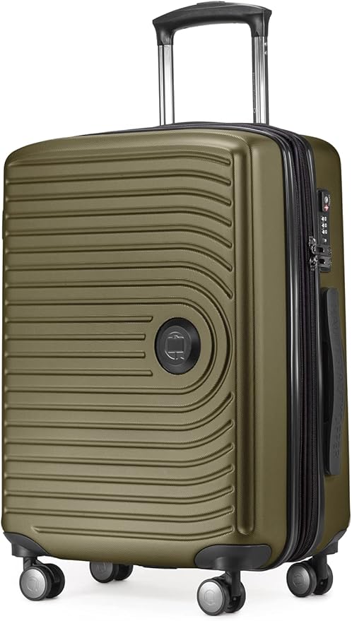 HAUPTSTADTKOFFER Mitte - Maleta Rígida Mediana, TSA, 4 Ruedas, Equipaje Facturable con Ampliación de Volumen de 8 cm, 68 cm, 88 L, Berenjena