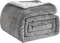Good Nite Manta para sofá, 130 x 150 cm, Manta de Forro Polar mullida, Manta de Sherpa para sofás, Colcha de Viaje, Suave, Lavable a máquina (Individual, Gris)