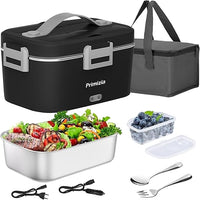 Primizia Fiambrera Electrica 1.8L (75W/12V/24V/220V), Fiambreras Comida Trabajo, Idea para Oficina y Coche, Negro