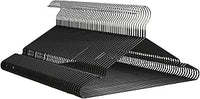 PORTENTUM Perchas de Metal con Revestimiento de Goma, Juego de 50, Color Negro. Ahorro de Espacio, Perchas Antideslizantes, Resistentes para Ropa Pesada, Muescas para Vestidos