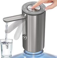 YISH Wasserflaschen Pumpe 5 Gallonen：Wasserspender Pumpe Tragbare mit Klappbarer Wasserauslass, Unterstützt USB-Laden, Wasserspender Automatische Mit 2 Adaptern, Für Zuhause, Küche, Büro, Camping