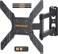 Perlegear Soporte TV de Pared Pantallas de 26-65 Pulgadas, Articulado Inclinable y Giratorio, hasta 45 kg, MAX VESA 400x400mm