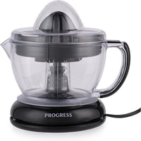Progress Kompakte Zitruspresse, BPA-freie kanne, Kleine und Große Entsaftungskegel, Multidirektionale Drehung, Ausgießer, Abnehmbarer Boden, für Orangen, Zitronen, Frisch gepresster Saft, 700 ml