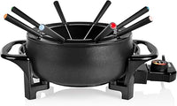 Tristar FO-1107 Olla eléctrica Multifuncional para Fondue de Queso, Chocolate o China, Volumen 1.5 litros, 1000 W, Apta para 8 Personas, Mate Negro