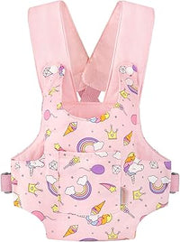 GAGAKU Muñeca transportadora de muñecas Accesorios de Peluche con Correas Ajustables para niños - Rosa (Estrellas)