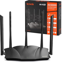 Tenda RX12 Pro Router WiFi 6 AX3000 de Banda Dual (2.4GHz + 5GHz, Requiere conexión a Internet por Cable), 4 Puertos Gigabit, Ancho de Banda 160MHz, WiFi+ Mesh, OFDMA/VPN/WPA3/IPv6/TWT
