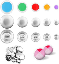 Thumbnail for 100 Uds Cubiertas de Botones, Kits de Botones de Cubierta con 5 Tamaños de Botones y Herramientas Botones Cubiertos de Tela para Hacer Sus Propios Botones