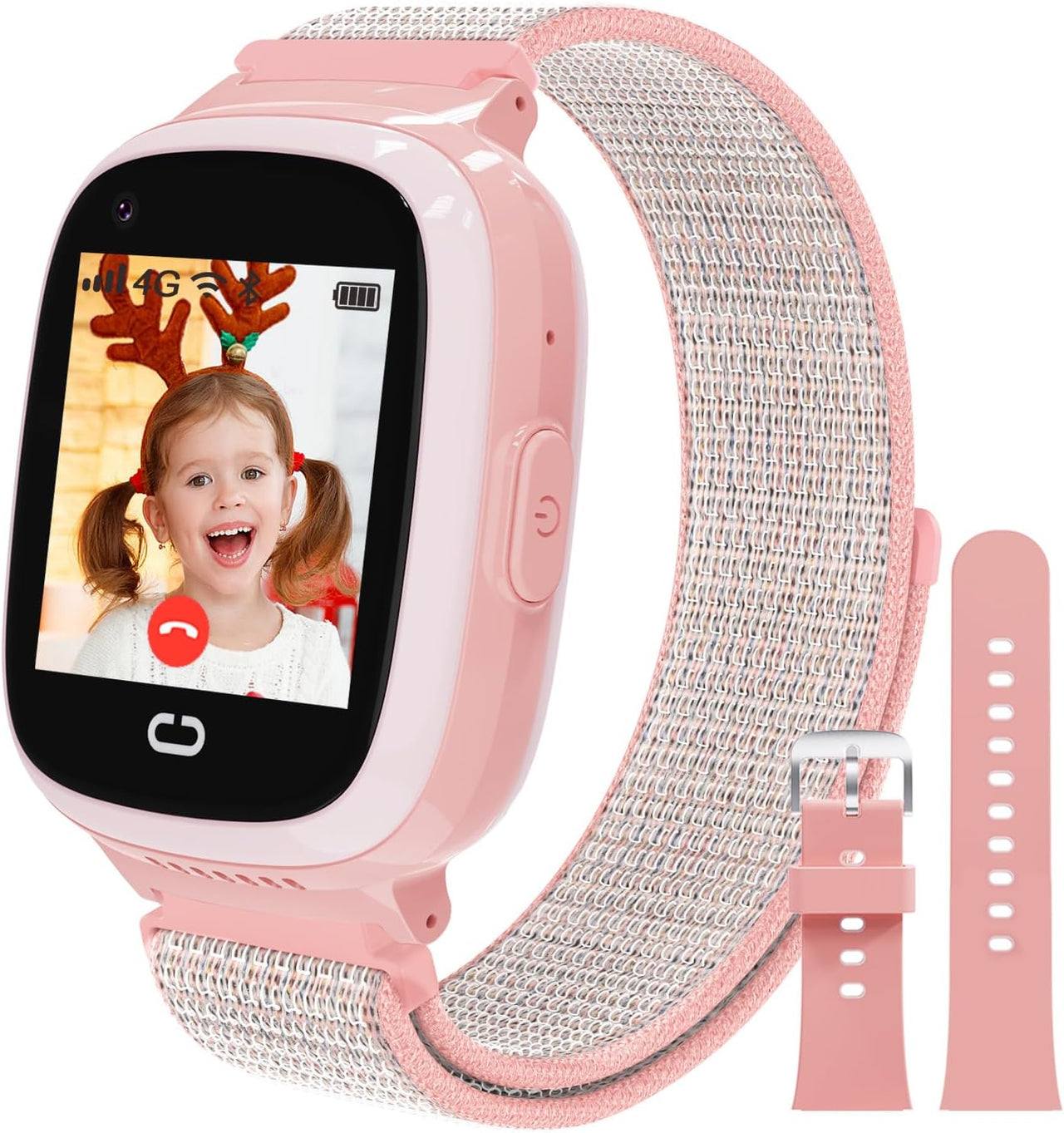 Reloj Inteligente Niños, GPS Smartwatch Niño Pantalla táctil Localizador con SOS Video Llamada Musica Bluetooth Reloj Digital Watch Regalo Compatibles con iOS Android PTHTECHUS 4G