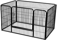 FEANDREA Parque para Mascotas, Jaula para Perros, Metal, Negro PPK04BK