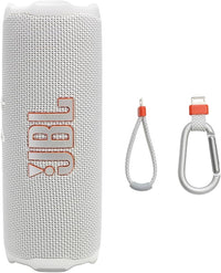 JBL Flip 7, Altavoz Bluetooth portátil inalámbrico Potente, 16h de batería, Resistente al Agua IP68, a Prueba de Polvo y caídas, Sonido JBL Pro, AI Sound Boost, Compatible con Auracast, Blanco