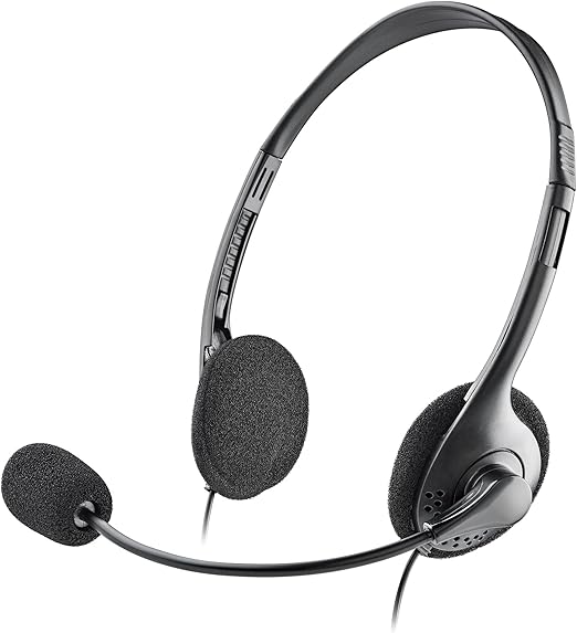 NGS MS103 MAX - Auriculares con Cable para Ordenador, Micrófono, Diadema y Micro Ajustables, Ligeros, Control de Volumen, Conexión Jack 3.5 mm, Longitud Cable 1.5 mm