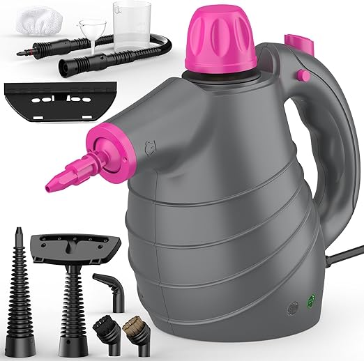 Vaporeta Limpieza Hogar, Usos Múltiples con 10 Accesorios para Elimina la Suciedad y la Grasa, Limpiador a Vapor Vaporeta de Mano para Casa, Sofa, Tapicerias, Coche, Steam Cleaner, Bloqueo Vapor
